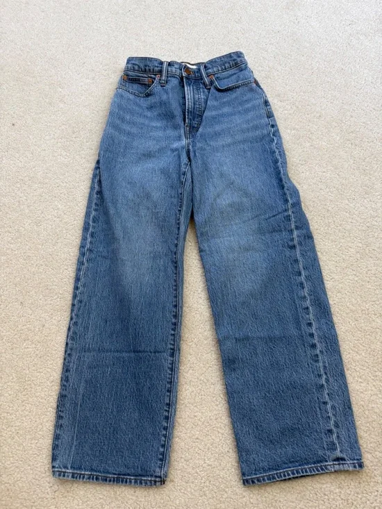 NWOT Madewell The Perfect Vintage Wide-Leg Crop Jean Blue Medium Wash Sz 24 - Picture 2 of 5